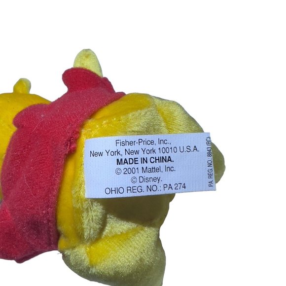 DISNEY Mattel Fisher Price VTG 2001 Wind Wiggle POOH Plush Front Wind Honey Pot - Picture 8 of 9
